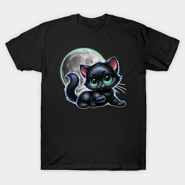 MOON STRUCK KITTEN! T-Shirt by SquishyTees Galore!